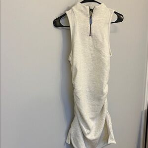 Daily Practice NWT Sz S Mock Neck Zip-Front Tank Dress - Cream